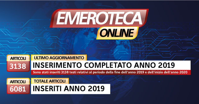 Aggiornamento sezione Emeroteca del sito.