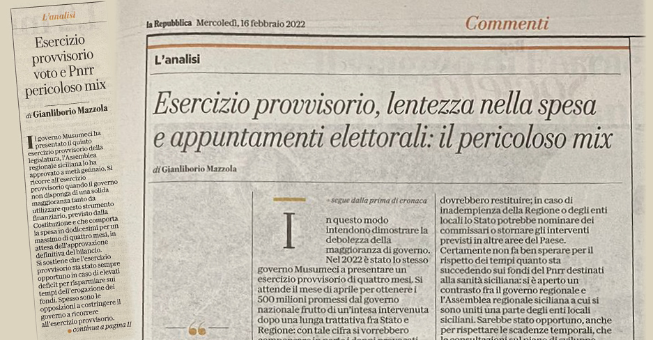 Esercizio provvisorio, lentezza nella spesa e appuntamenti elettorali: il pericoloso mix.